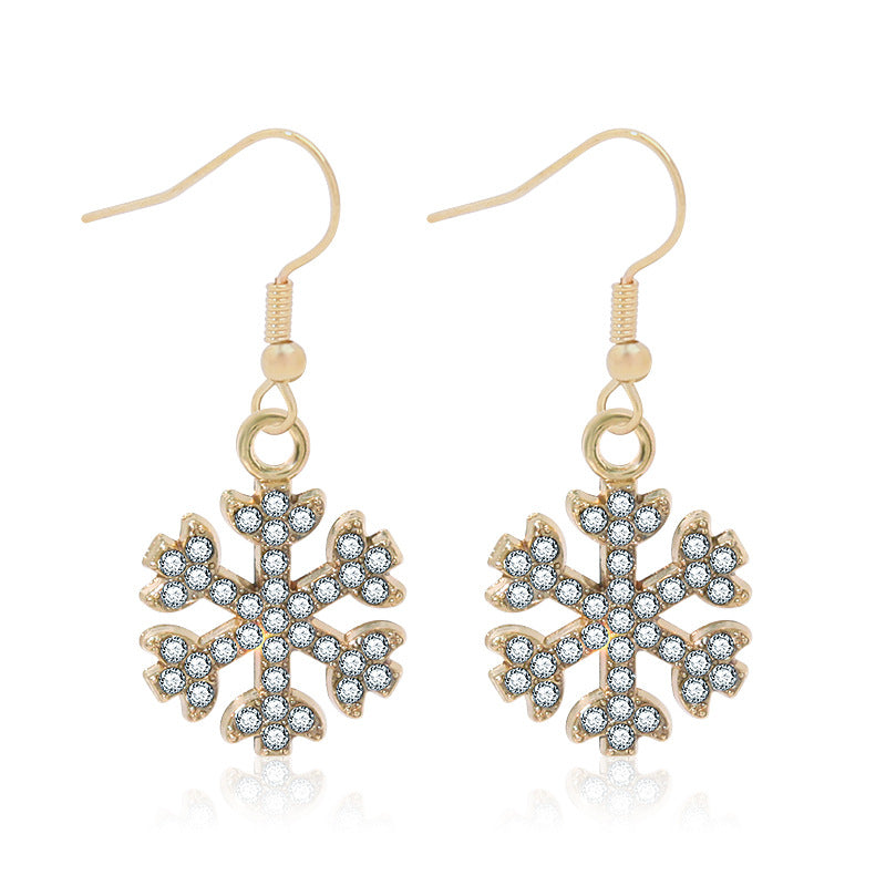 Wholesale Diamond Bell Snowflake Christmas Tree Earrings